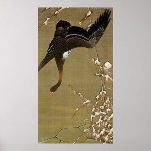 26. 芦 雁, 若 冲 Vild Goose, Jakuchū, Japan Art Poster
