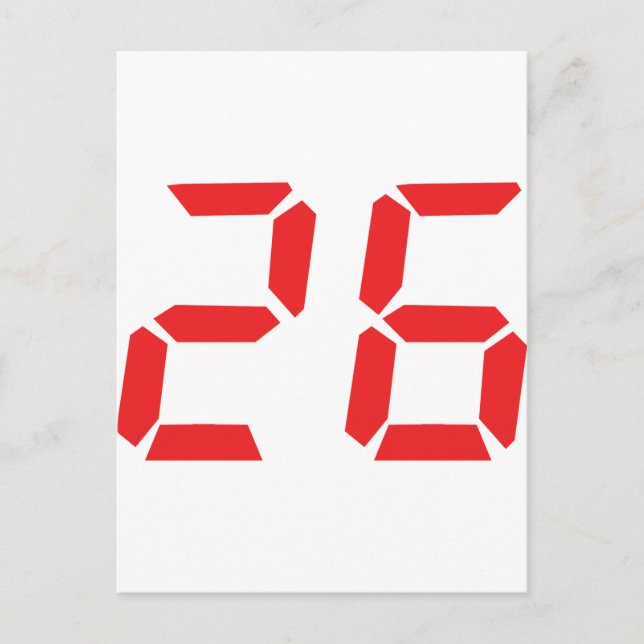 26 26 röda larmklockan digitalt nummer vykort (Framsida)