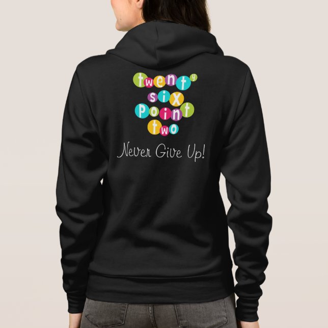 26,2 Ge aldrig upp kvinna hoodien för Tee Shirt (Baksida)