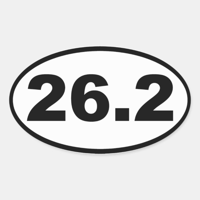26.2 Marathon Ovalt Klistermärke (Framsida)