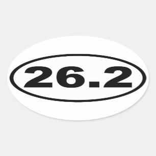 26.2 Marathon Ovalt Klistermärke
