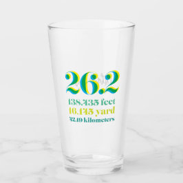26.2 Marathon Running Avstånd Grönt Glaskopp