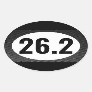 26.2 Marathon Running Oval Sticker Ovalt Klistermärke