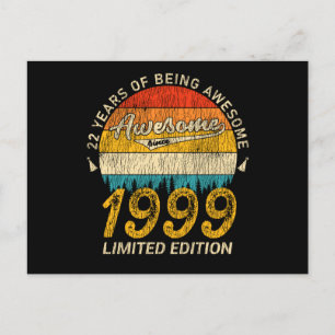 26 År Gammal 1999 Retro Awesome 26-årspresent Vykort