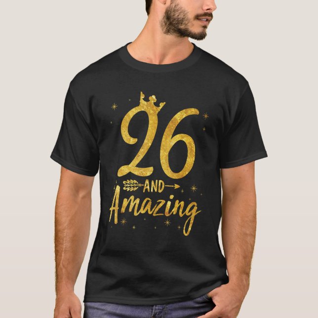 26 år och Fantastisk född 1996 Lycklig T Shirt (Framsida)
