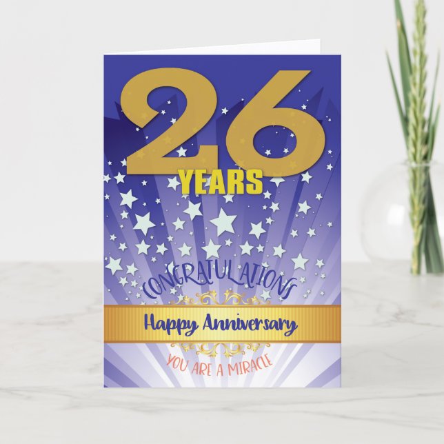 26 års återställningsårsdag, fet tal kort (Framsida)