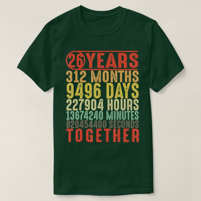 26-årsjubiléer på 26-årsdagen i Bröllop för henne T Shirt (Design framsida)
