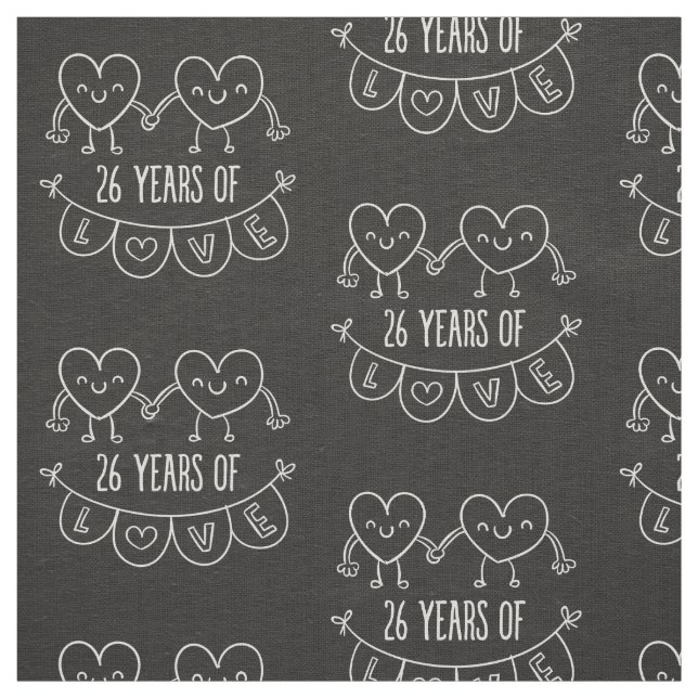 26-årsjubiléet Gift Chalk Hearts Tyg (Prov)