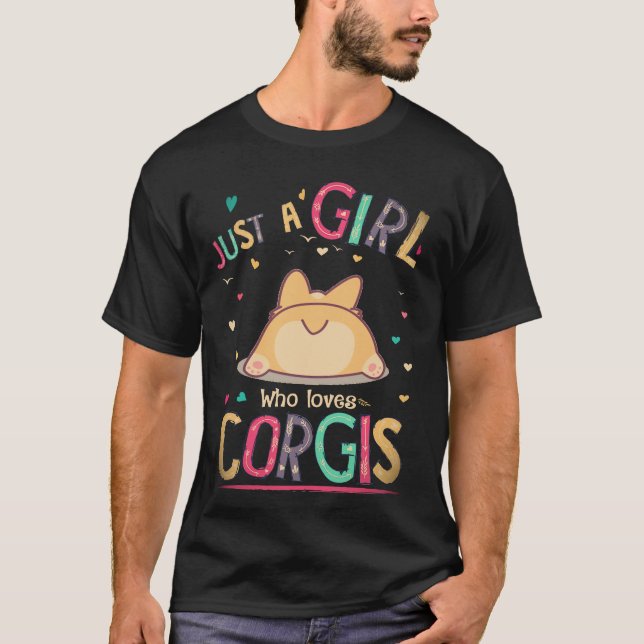 26 Bara en tjej som älskar Corgi T Shirt (Framsida)