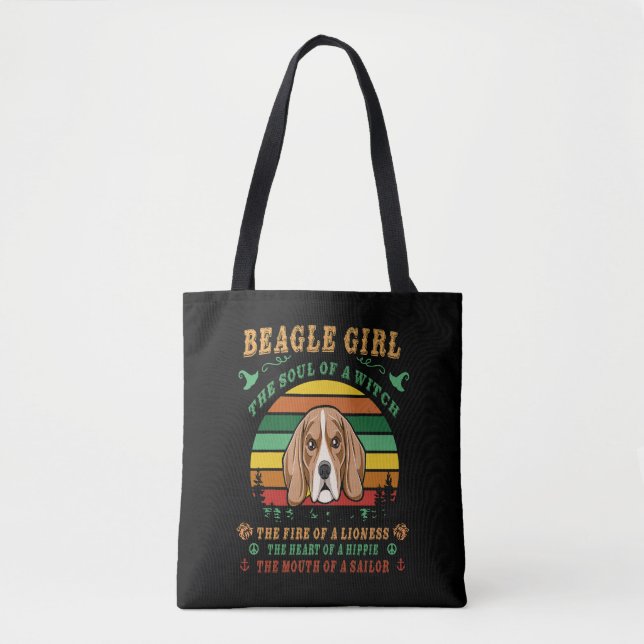 26 Beagle Girl: "Sur elden i hjärtat i munnen." Tygkasse (Framsida)