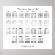 26 Bord Elegant Minimalistisk Sittplatsschema