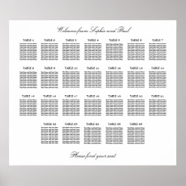 26 Bord Elegant Minimalistisk Sittplatsschema Poster