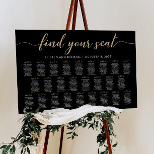 26 Bord Hitta Din Plats Svart Sittplatsschema Poster
