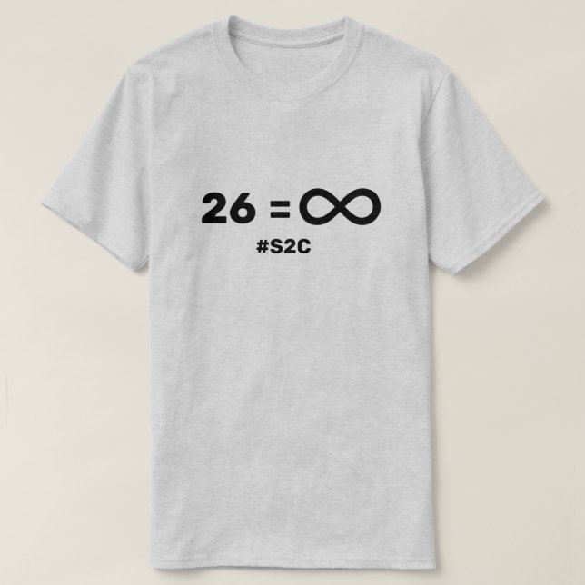 26 brev, oändliga möjligheter t shirt (Design framsida)