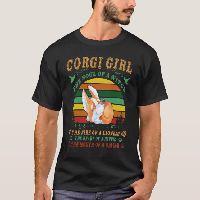 26 Corgi Själens Häxa Corgi T Shirt (Framsida)