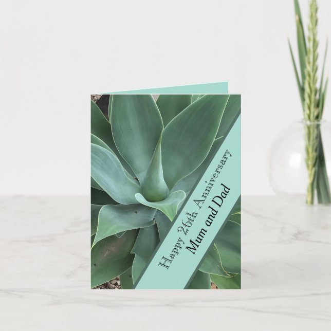 26:e Bröllop-årsdagen Jade Kort (Framsida)