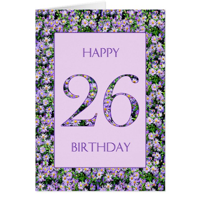 26:e Daisyn för Lila på födelsedagen Hälsningskort (Framsidan)