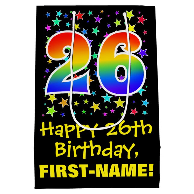 26:e födelsedag: Färga stjärnor Mönster och regnbå (Baksidan)