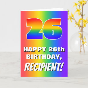 26:e födelsedag: Färgfull, Roligt Rainbow Mönster Kort