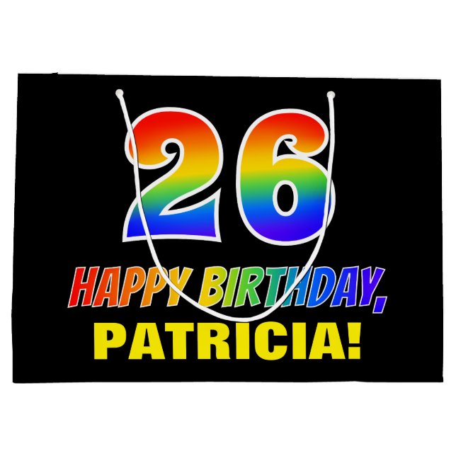 26:e födelsedag: fetstil, Roligt, enkel, regnbåge  (Baksidan)