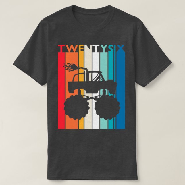 26:e födelsedag Gift Monster Lastbil Shirt 26-årin T (Design framsida)