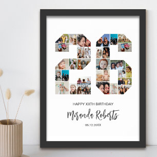26:e födelsedag nummer 26 Anpassningsbars fotokoll Poster