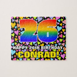 26:e födelsedag - Roligt, hjärtklappning + "26" Pussel