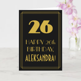 26:e födelsedagen ~ Art Deco Inspired Titta "26" & Kort