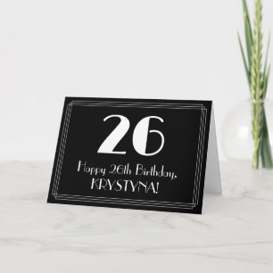 26:e födelsedagen ~ Art Deco Inspired Titta "26", Kort