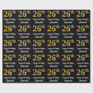 26:e födelsedagen: Elegant Luxurious Faux Guld Tit Presentpapper