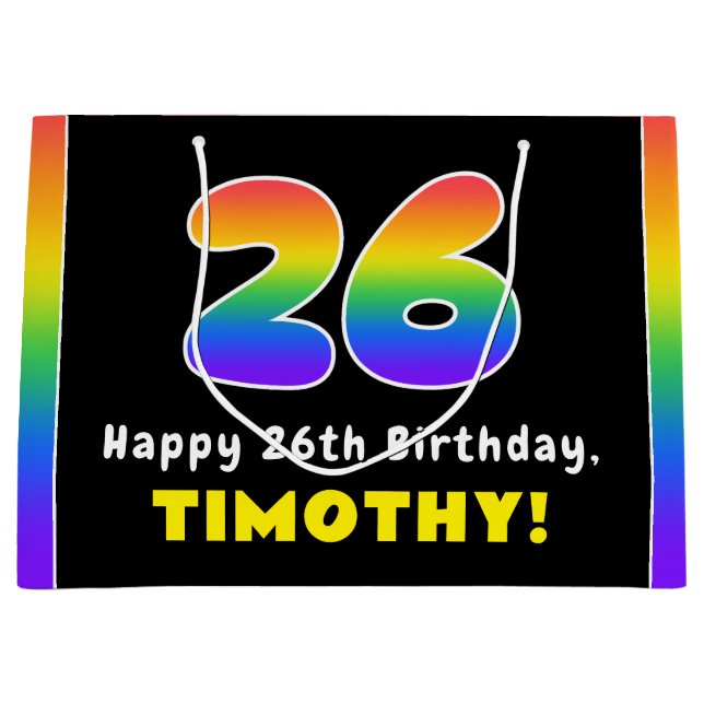 26:e födelsedagen: Färgfullt regnbåge nr 26, anpas (Framsidan)