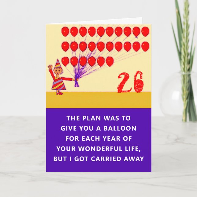 26:e födelsedagen Hälsning Kort (Framsida)