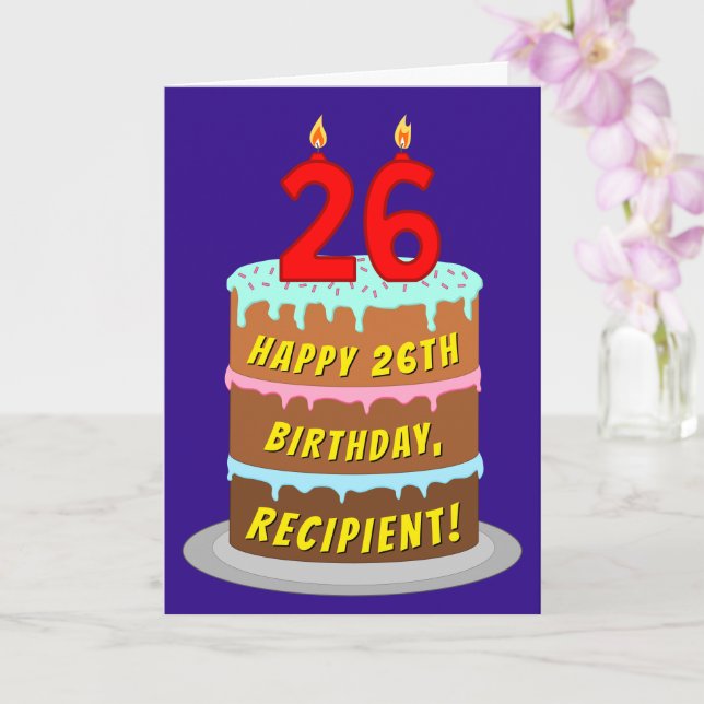 26:e födelsedagen: Roligt Cake and Candles + Custo Kort (Orkide)