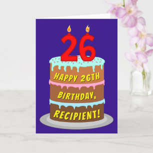 26:e födelsedagen: Roligt Cake and Candles + Custo Kort