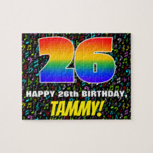 26:e födelsedagen - Roligt, färgstarka musiksymbol