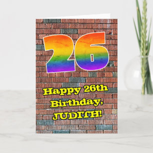 26:e födelsedagen: Roligt Graffiti-Inspired Rainbo Kort