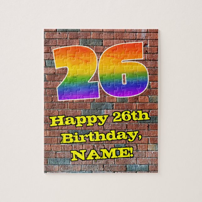 26:e födelsedagen: Roligt Graffiti-Inspired Rainbo Pussel (Vertikal)