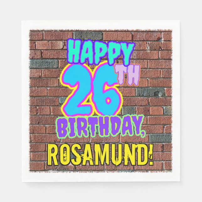 26:e födelsedagen ~ Roligt, Urban Graffiti Inspire Pappersservett (Framsidan)