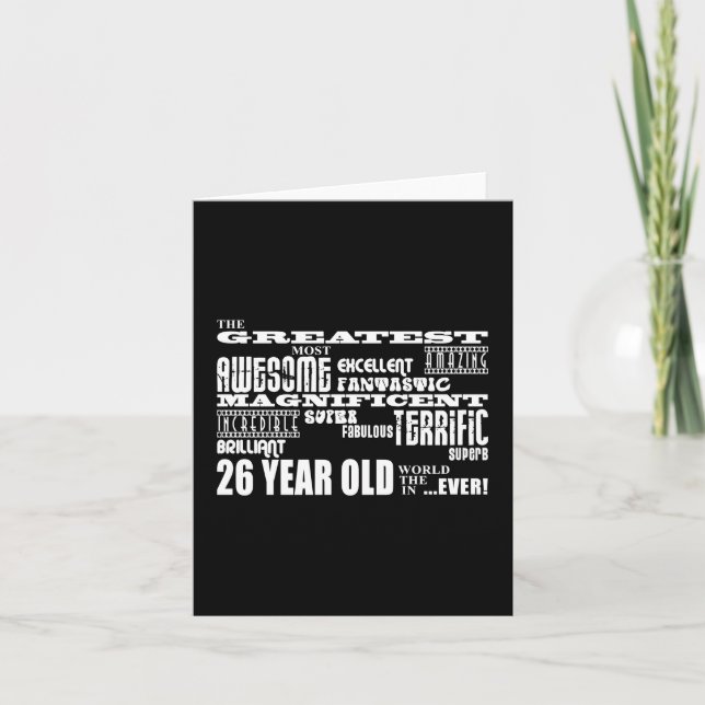 26:e Födelsedagsfesten Underbarare tjugosjätte åre Kort (Framsida)