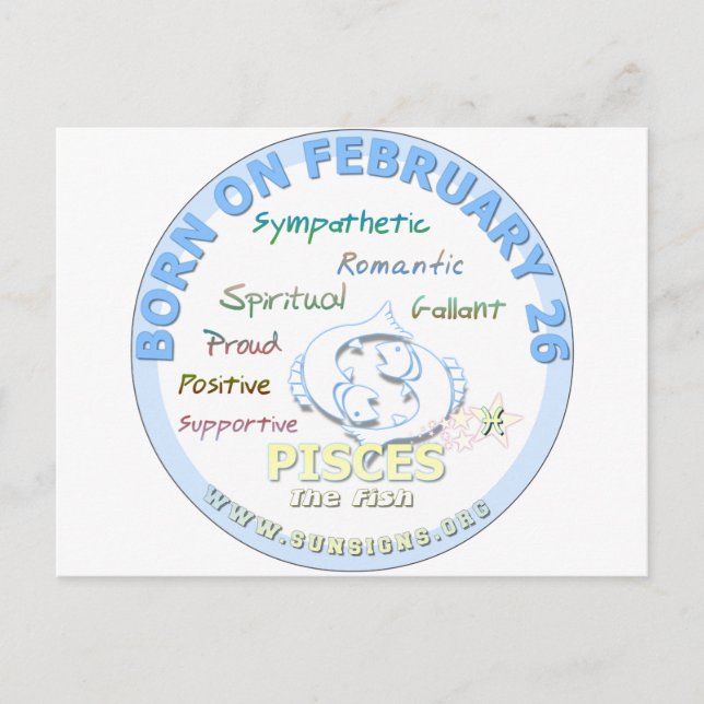 26 februari - Pisces Vykort (Framsida)