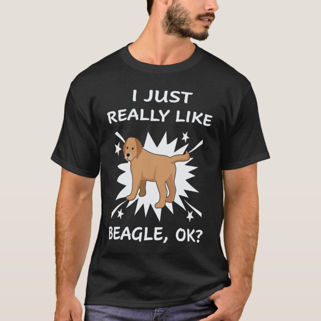 26 Jag gillar verkligen Beagle T Shirt (Framsida)
