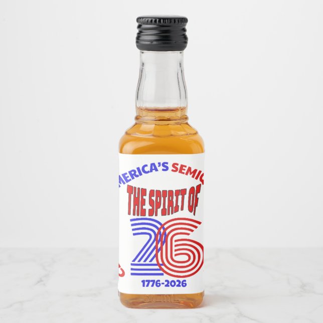 26-SEMIKINCENTENNIALT SPRITFLASKOR ETIKETT (Framsida)