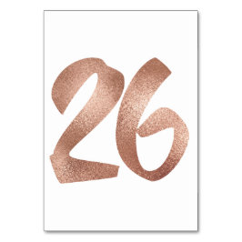 26Bordsnummer Vit metallisk Rosa ros Guld Bordsnummer