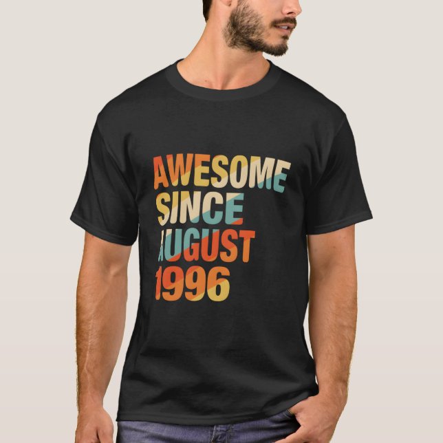 26Th Awesome Since August 1996 26 T Shirt (Framsida)