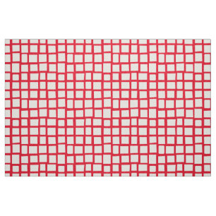 270215 Oregelbundna rektanglar - Vit på Red e6001c Tyg