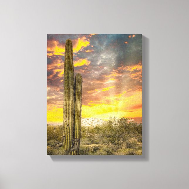 2706-Arizona Desert at Sunset Canvastryck (Framsida)