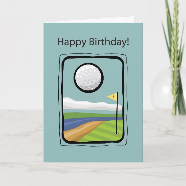 2729 Framed Golf Birthday Kort (Framsida)