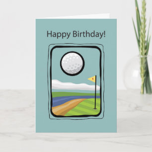 2729 Framed Golf Birthday Kort