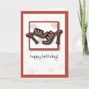 2744 Red Shoes Birthday Kort