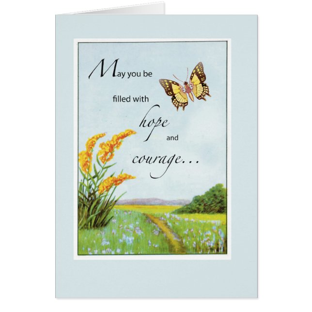 2766 Hoppet och modet hos fjäril Hälsningskort (Framsidan)